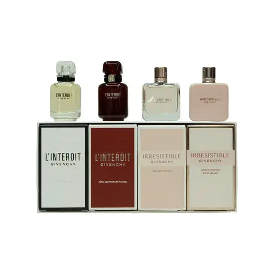 GIVENCHY MINI SET: L'INTERDIT EDP 9ML + L'INTERDIT ROUGE EDP ML+ IRRESISTIBLE EDP 9ML + IRRESISTIBLE VELVET EDP 9ML CRM