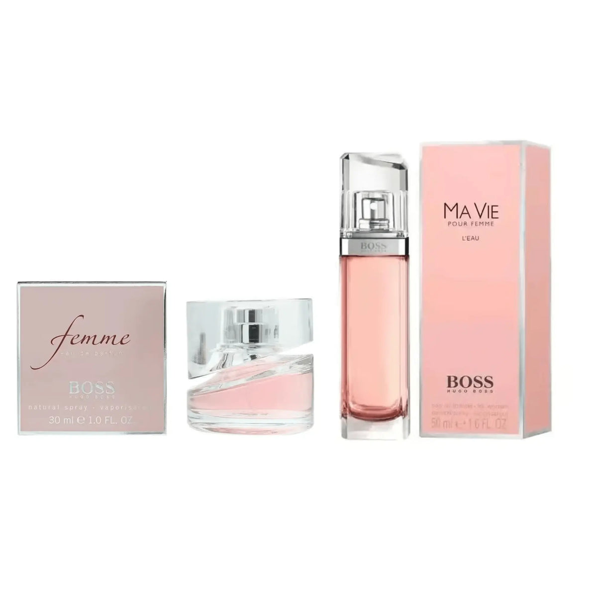 Hugo Boss Woman Eau de Parfum 30ml & Ma Vie Pour Femme L'Eau Eau de Toilette Spray 50ml Women's Luxury Fragrance Gift Set Floral Feminine Signature Scent EDP EDT Perfume Bundle for Women Hugo Boss