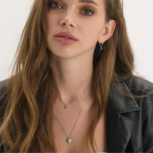 Elk & Bloom Dainty Sterling Silver Heart Love Necklace Elk & Bloom