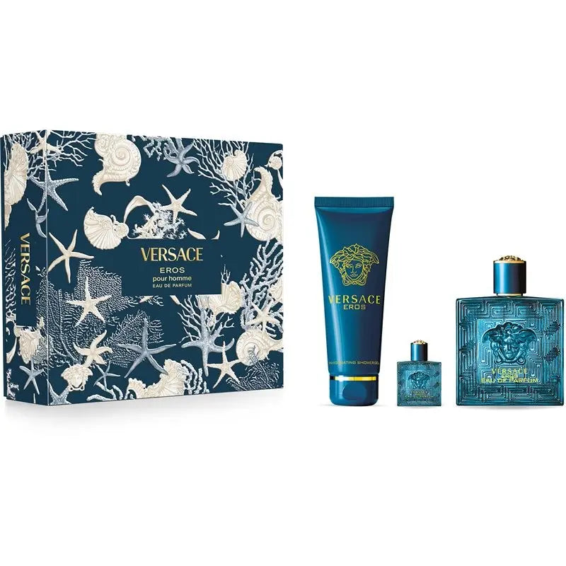 VERSACE EROS HOMME SET: EDP 100ML + BATH AND SHOWER GEL 150ML + EDP 5ML CRM