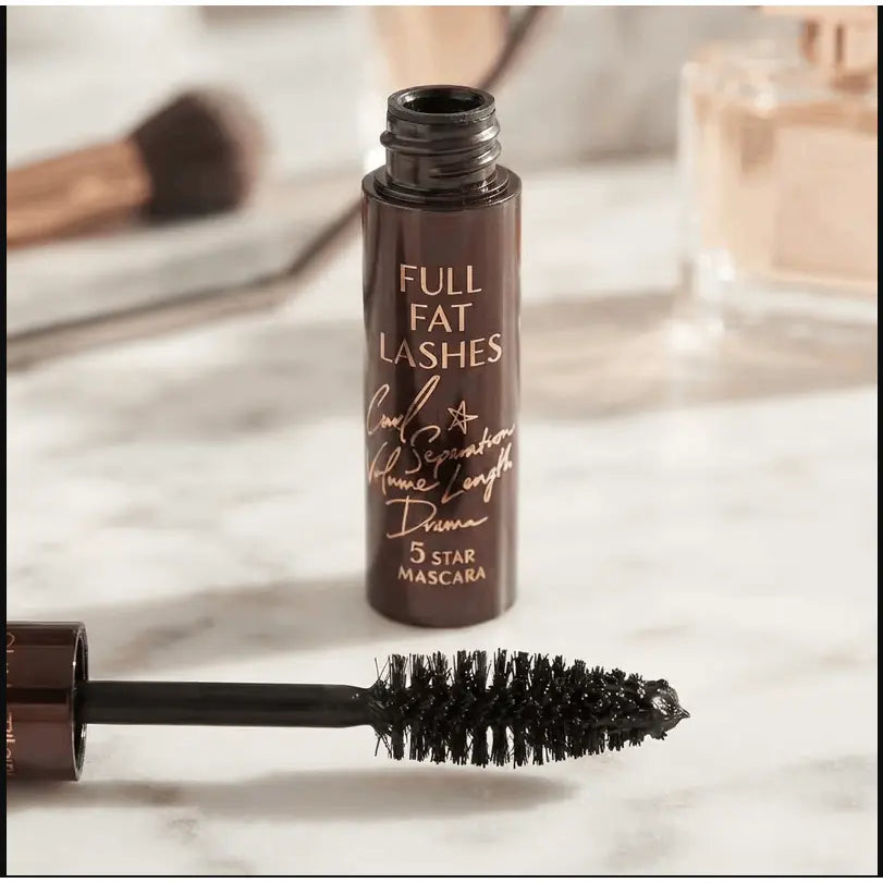 Charlotte Tilbury Full Fat 5 Star Glossy Black Mascara 4ml & Shu Uemura Brow Unlimited Mascara 4.4ml – Black & Mystic Green Eye Makeup Duo The Beauty Store
