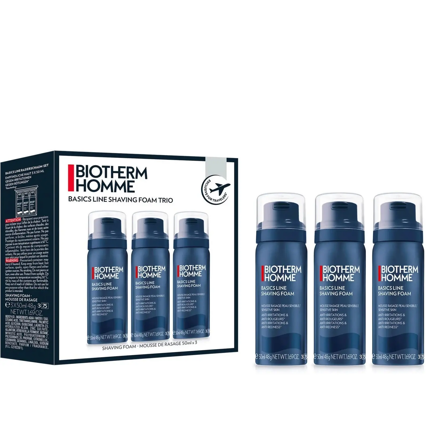 Biotherm Homme Shaving Foam Sensitive Skin 3 x 50ml