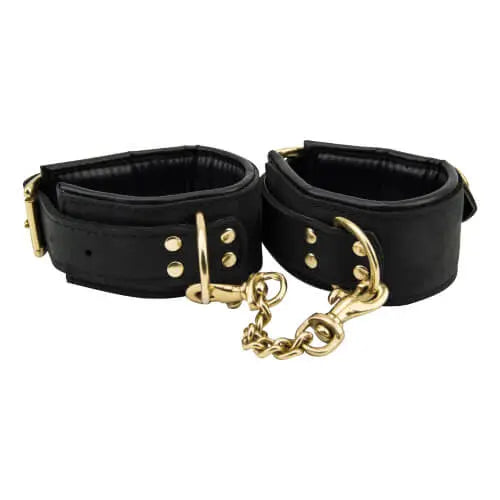 Bound Noir Nubuck Leather Slim Wrist Cuffs Bound