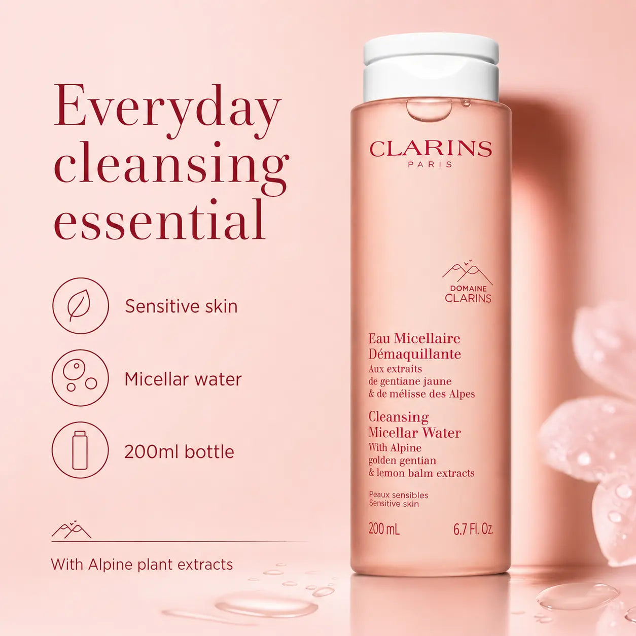 Clarins Cleansing Micellar Water with Alpine Herbs 200ml Sensitive Skin Clarins