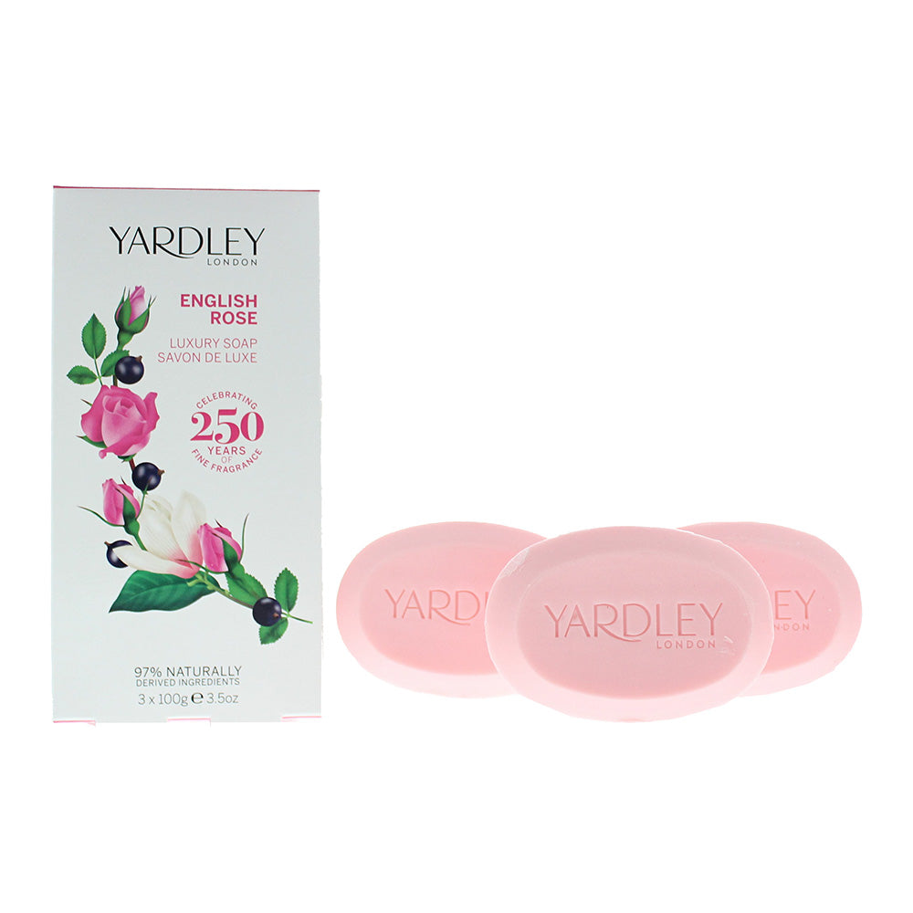 Yardley English Rose 3 Piece Gift Set: 3 x Soap 100g Yardley