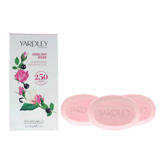 Yardley English Rose 3 Piece Gift Set: 3 x Soap 100g Yardley