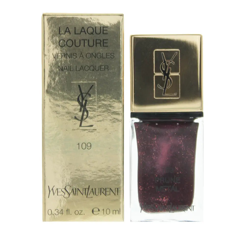 Yves Saint Laurent Couture La Laque 109 Prune Metal  Nail Polish 10ml Yves Saint Laurent