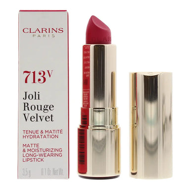 Clarins Joli Rouge Velvet Matte  Moisturizing Long Wearing Lipstick 713V Hot Pink 3.5g Clarins