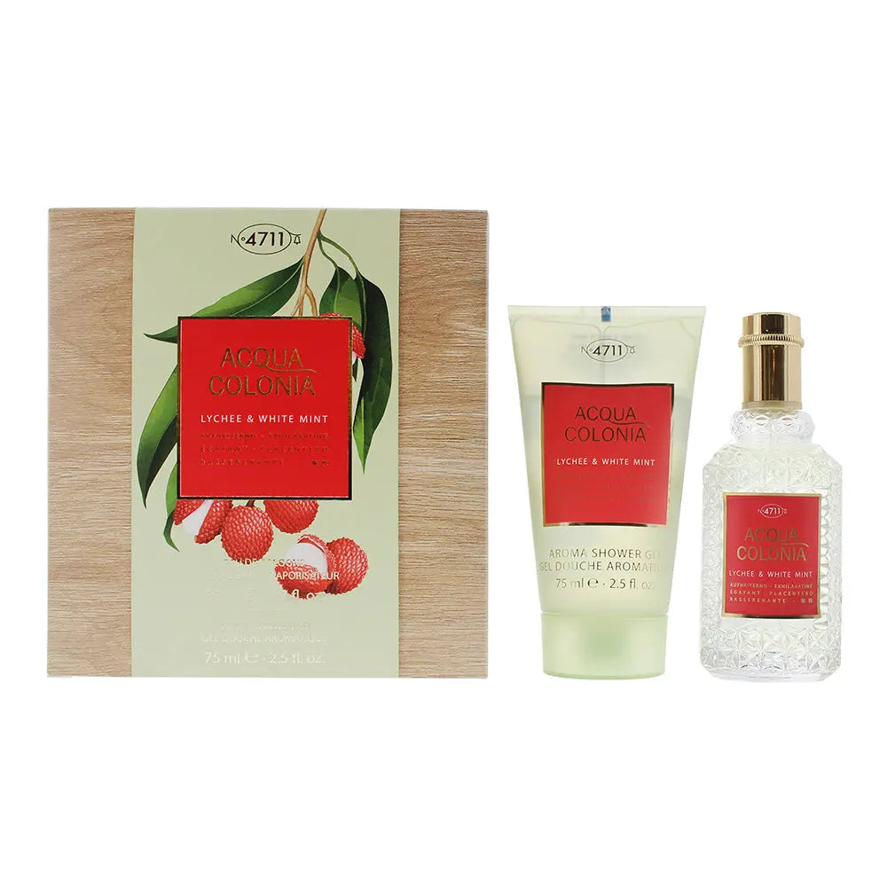 4711 Acqua Colonia Lychee  White Mint 2 Piece Gift Set: Eau De Cologne 50ml - Shower Gel 75ml 4711