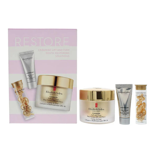 Elizabeth Arden Restore 3 Piece Gift Set: Ceramide SPF 30 PA++ Day Cream 50ml - Elizabeth Arden