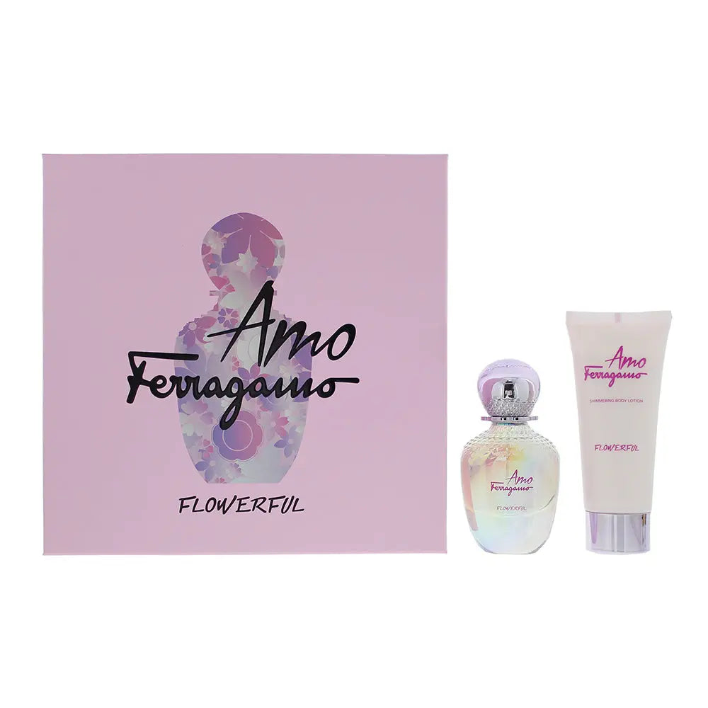 Salvatore Ferragamo Amo Flowerful 2 Piece Gift Set: Eau De Toilette 50ml - Body Lotion 100ml Salvatore Ferragamo