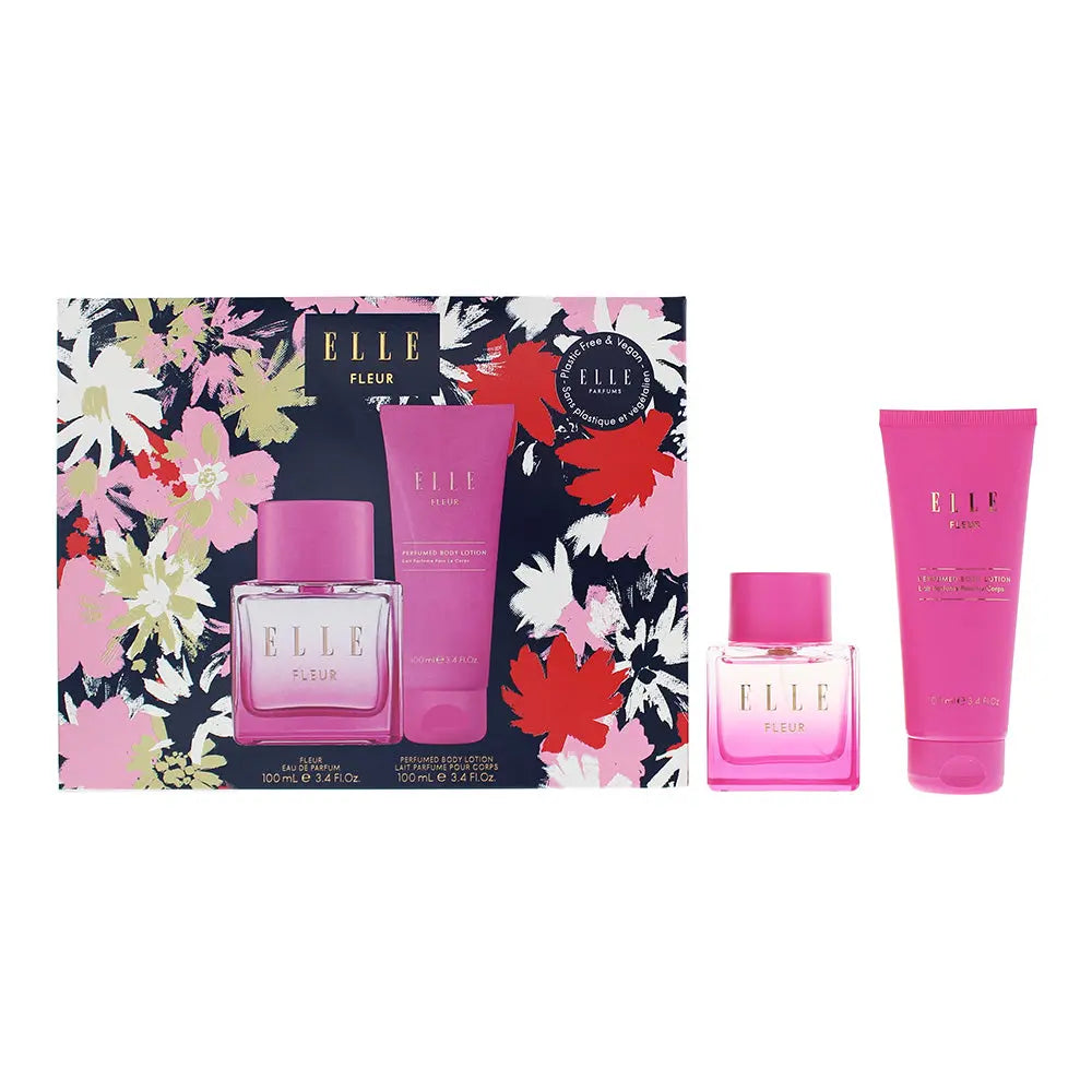 Elle Fleur 2 Piece Gift Set: Eau De Parfum 100ml - Body Lotion 100ml Elle