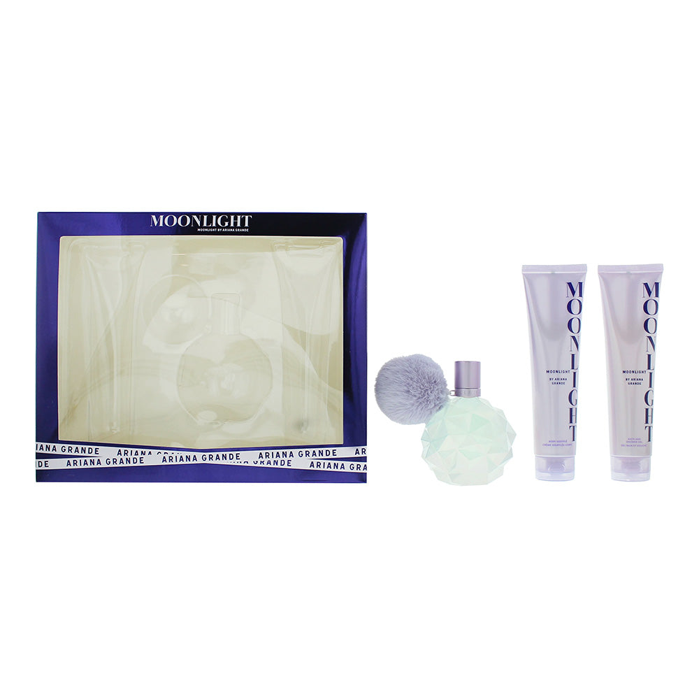 Ariana Grande Moonlight 3 Piece Gift Set: Eau De Parfum 100ml - Body Souffle 100ml - Bath  Shower Gel 100ml Ariana Grande