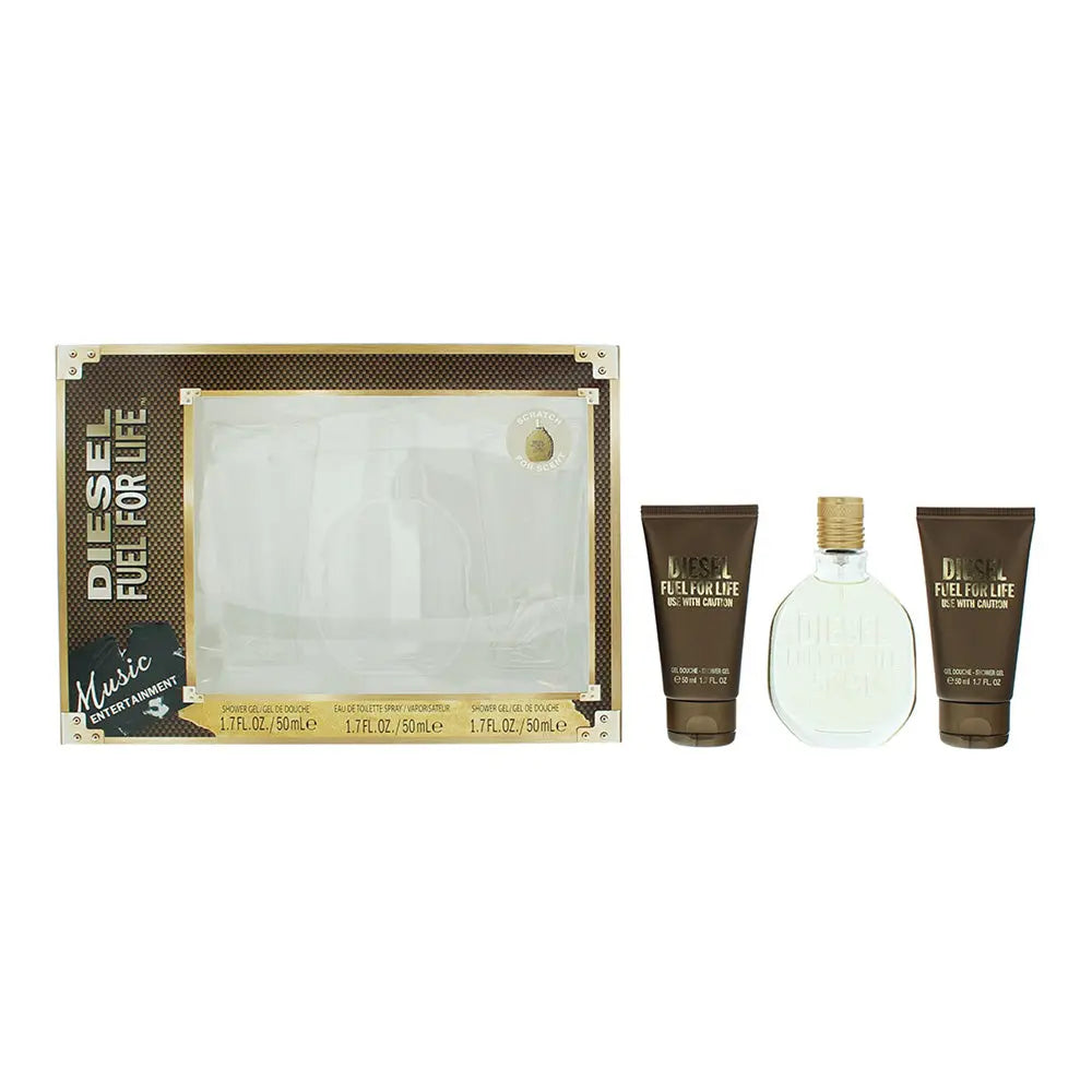 Diesel Fuel For Life Eau de Toilette 3 Piece Gift Set: Eau de Toilette 50ml - 2 Diesel