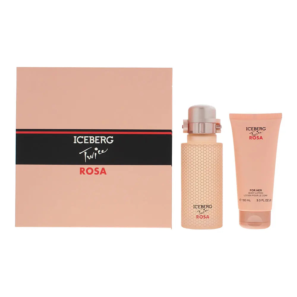 Iceberg Twice Rosa 2 Piece Gift Set: Eau De Toilette 125ml - Body Lotion 100ml Iceberg