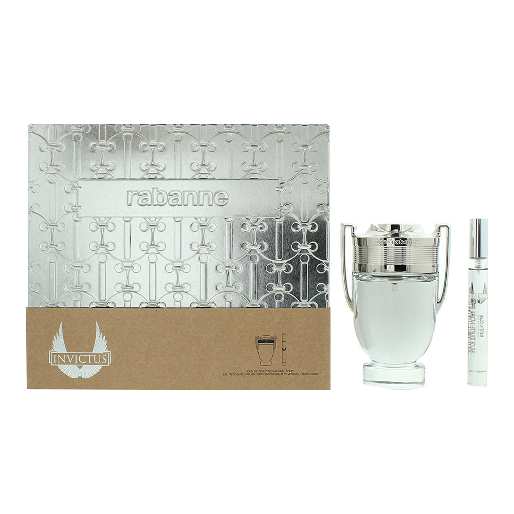 Paco Rabanne Invictus 2 Piece Gift Set: Eau de Toilette 100ml - Eau de Toilette 10ml Paco Rabanne