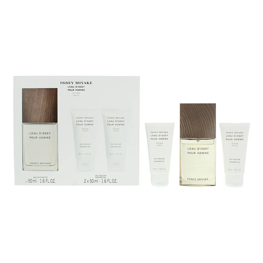 Issey Miyake L'eau D'issey Pour Homme Vétiver 3 Piece Gift Set: Eau de Toilette 50ml - Shower Gel 2 x 50ml Issey Miyake