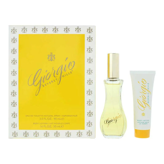 Giorgio Beverly Hills Yellow 2 Piece Gift Set: Eau De Parfum 90ml - Body Lotion 50ml Yellow