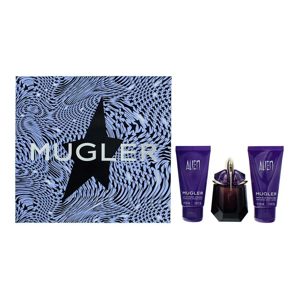 Mugler Alien 3 Piece Gift Set: Eau de Parfum 30ml - Body Lotion 50ml - Shower Gel 50ml Alien