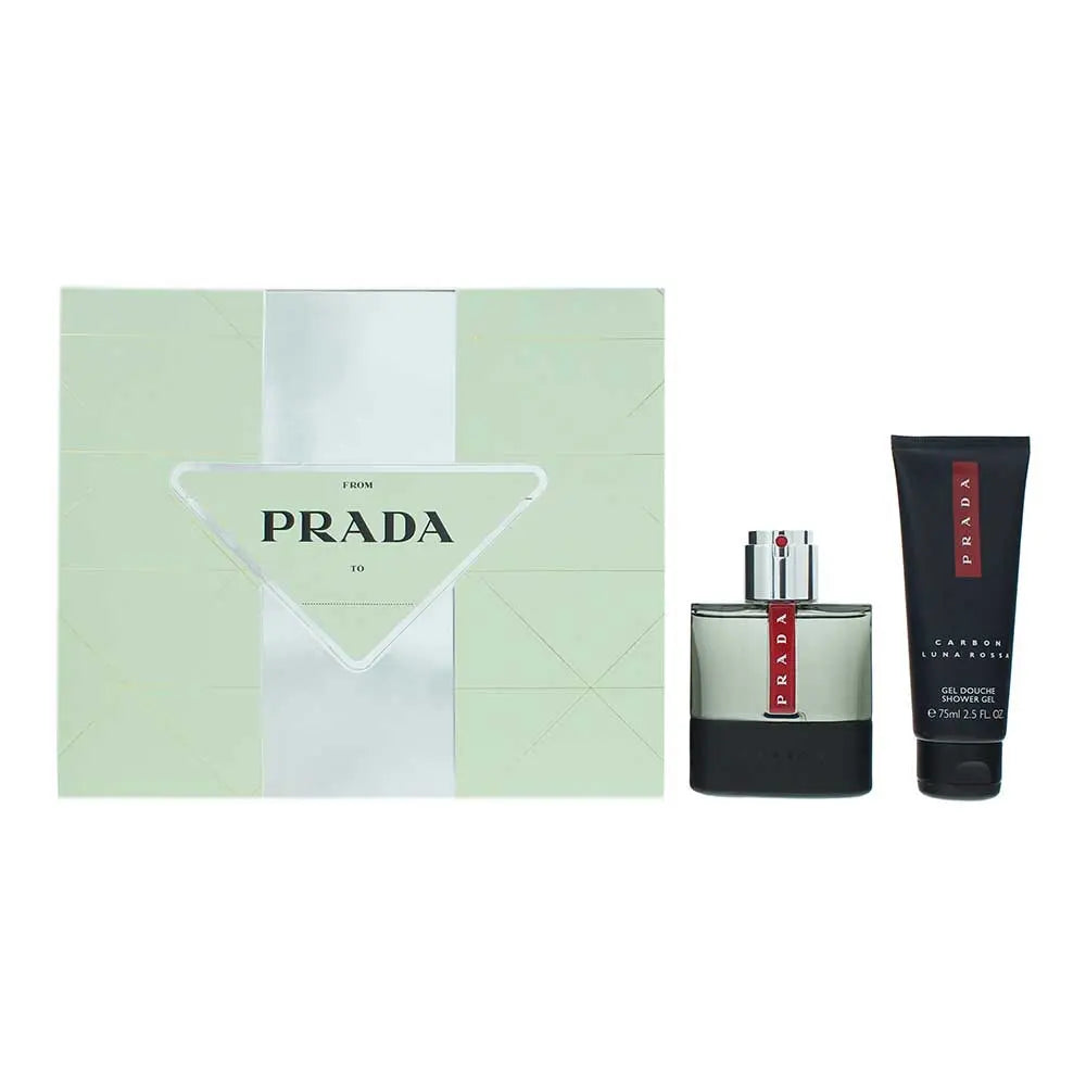 Prada Luna Rossa Carbon 2 Piece Gift Set: Eau de Toilette 50ml - Shower Gel 75ml Luna Rossa
