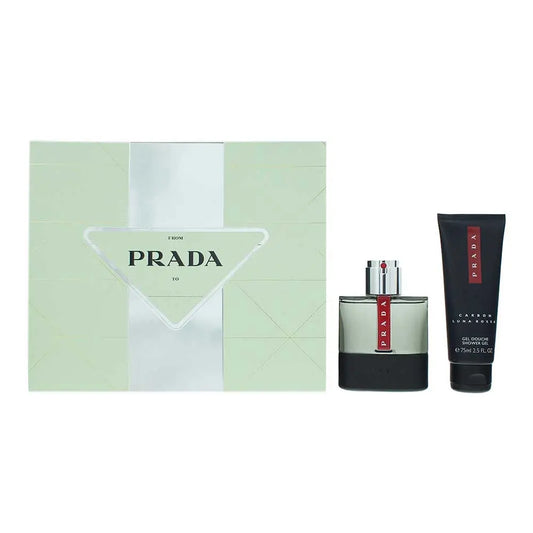 Prada Luna Rossa Carbon 2 Piece Gift Set: Eau de Toilette 50ml - Shower Gel 75ml Luna Rossa