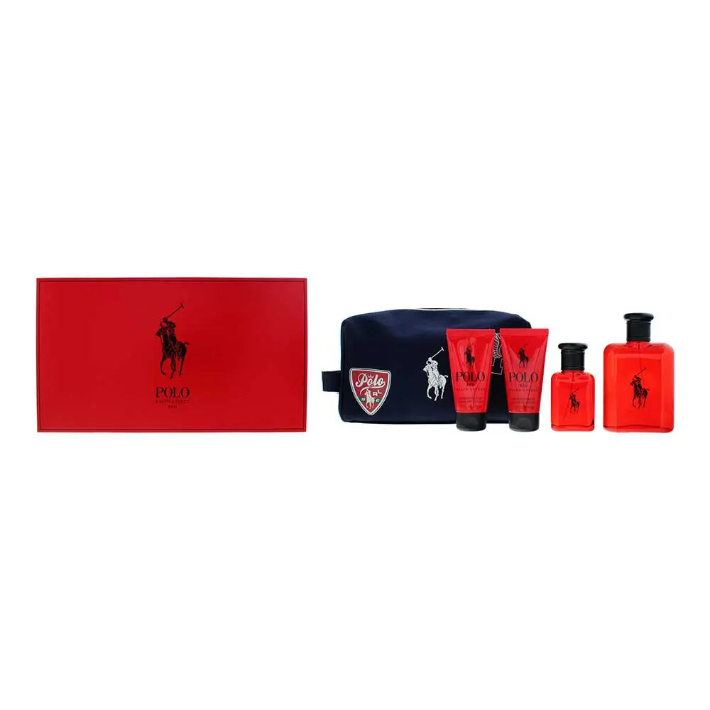 Ralph Lauren Polo Red Gift Set EDT 125ml + EDT 40ml + B/Wash 50ml + A/Balm 50ml Ralph Lauren