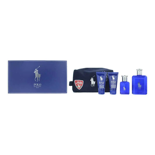 Ralph Lauren Polo Blue 4 Piece Gift Set: Eau de Toilette 125ml - Eau de Toilette 40ml - Shower Gel 50ml - Aftershave Balm 50ml Polo