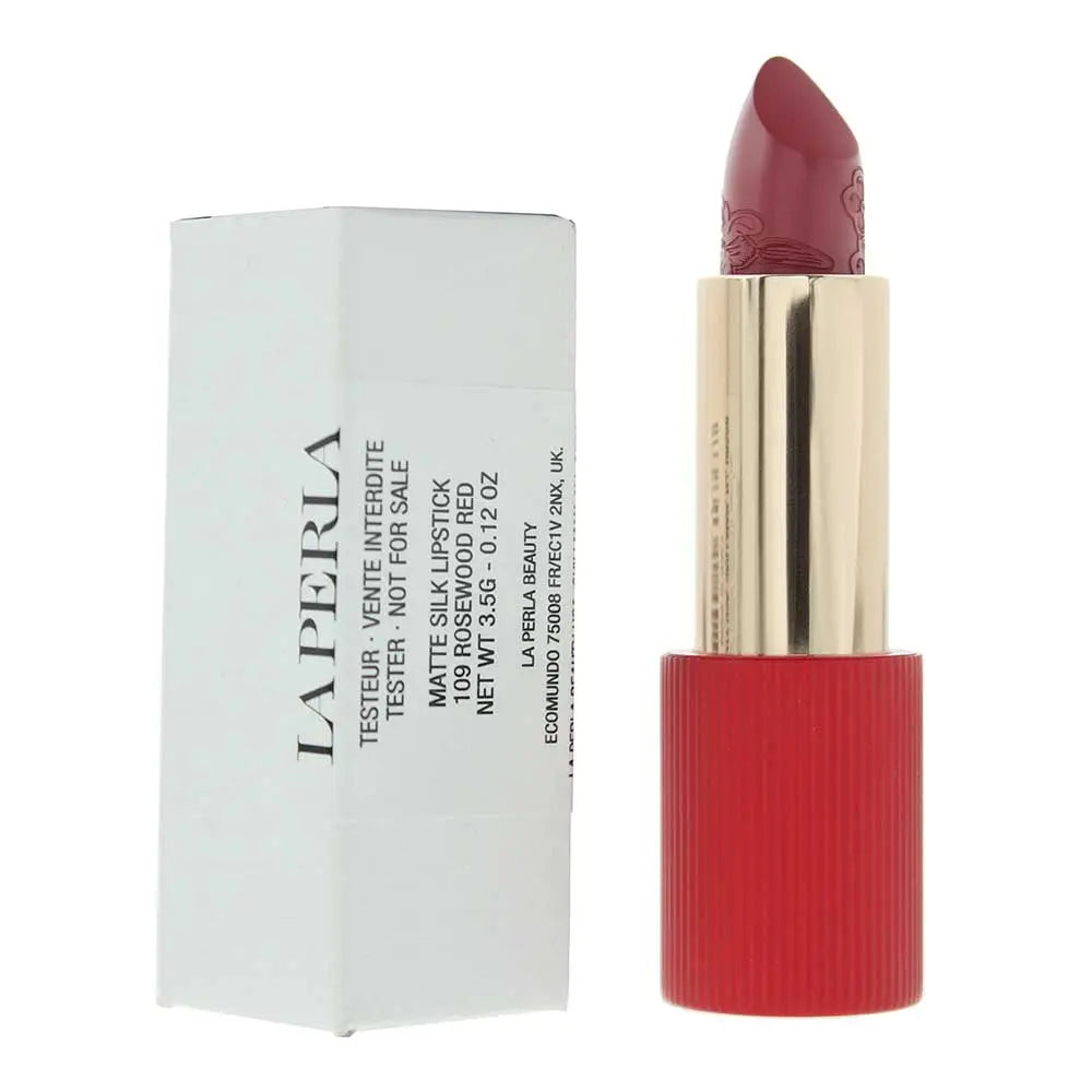 La Perla Tester Matte Silk Rosewood Red Lipstick 3.5g