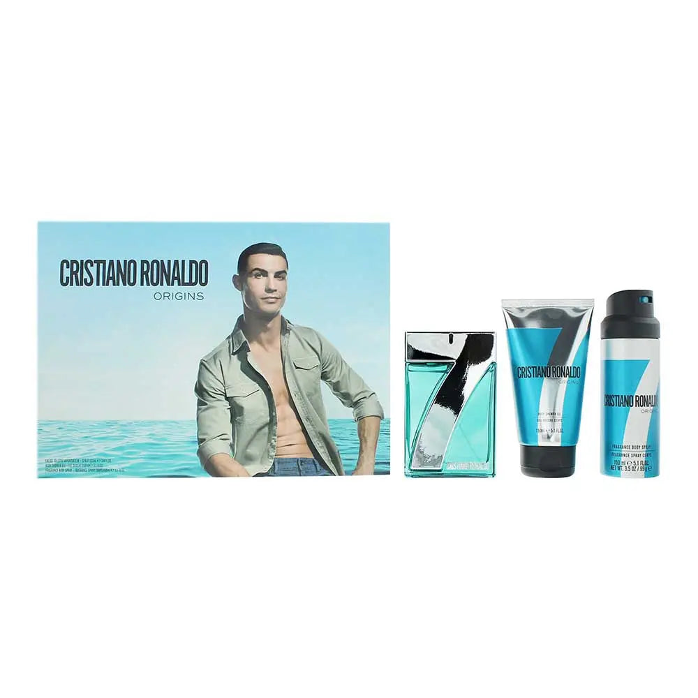 Cristiano Ronaldo Origins 3 Piece Gift Set: Eau de Toilette 100ml - Shower Gel 150ml - Body Spray 150ml Cristiano Ronaldo