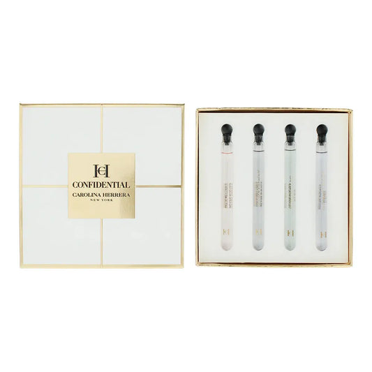 Carolina Herrera Confidential 4 Piece Gift Set: Eau De Toilette 4ml Mini Set: Oeange Affair + Bergamot Bloom + Vetiver Paradise + Rose Cruise Carolina Herrera