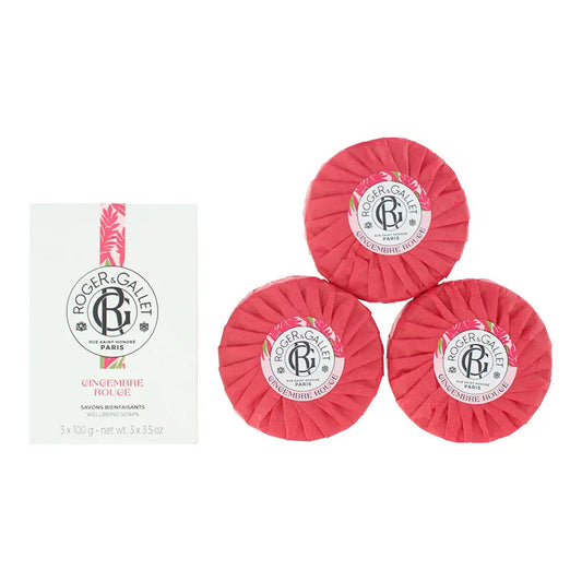 Roger  Gallet Gingembre Rouge 3 x Soap 100g Roger & Gallet