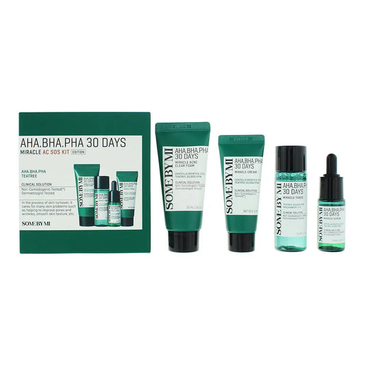 Some By Mi 30 days AHA, BHA, PHA Miracle Acne Sos Kit 4 Piece Gift Set: Cleansing Foam 30ml - Some By Mi