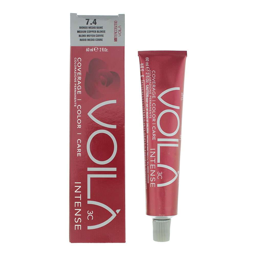 Intercosmo Voilà 3C Intense 7.4 Medium Copper Blonde Hair Colour 60ml Intense