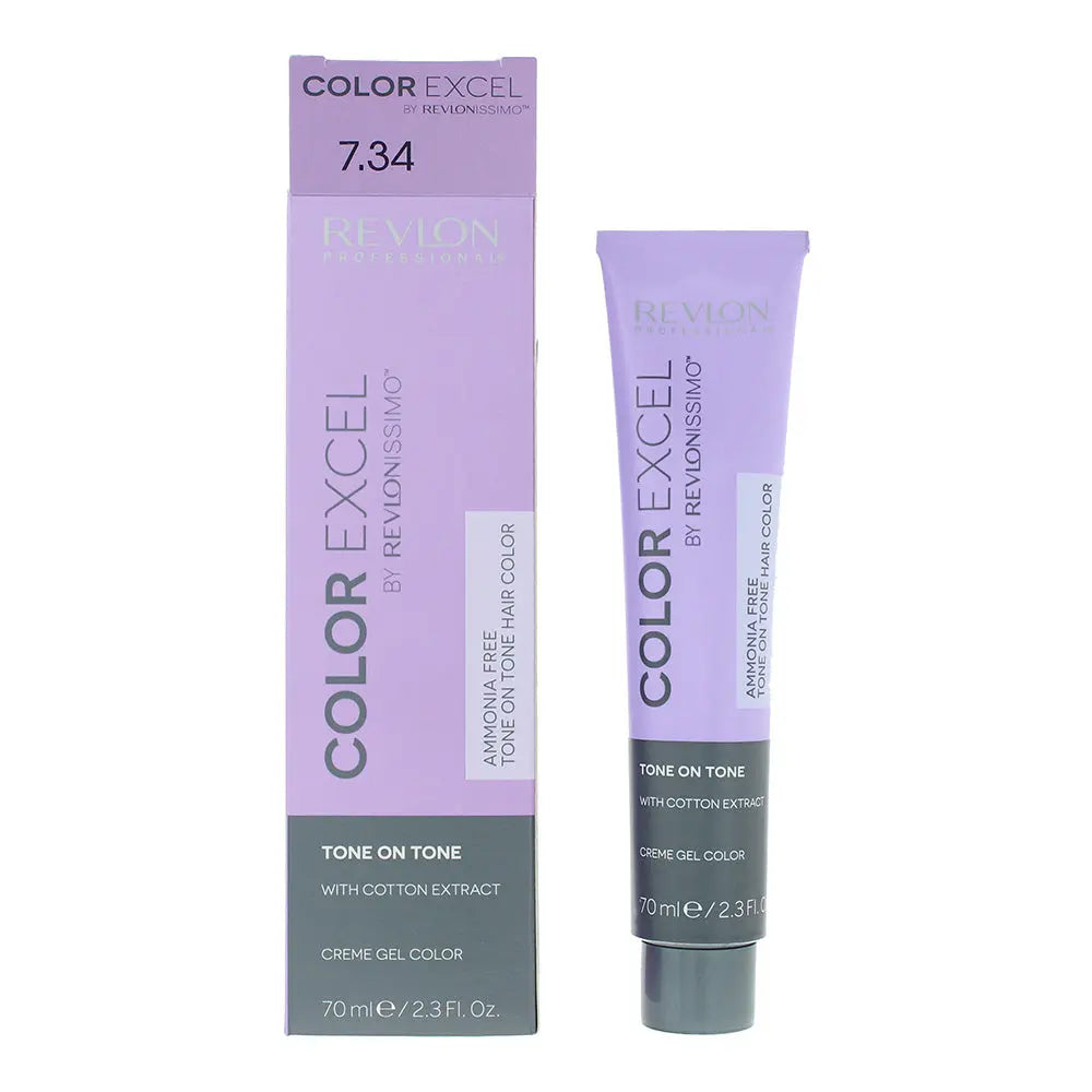 Revlon Color Excel 7.34 Medium Golden Copper Blonde Creme Gel Hair Colour 70ml Revlon