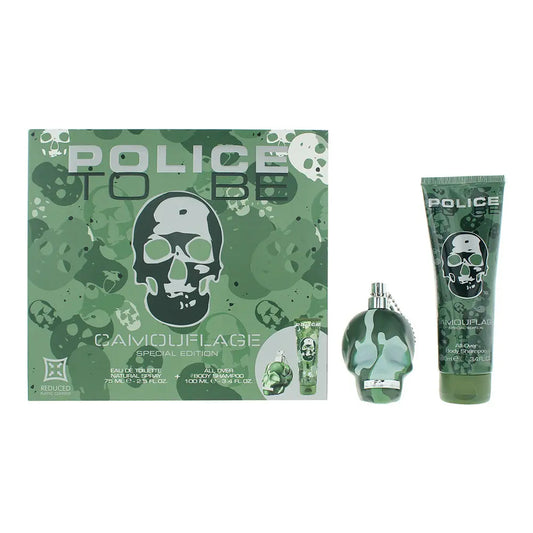 Police To Be Camouflage 2 Piece Gift Set: Eau de Toilette 75ml - Body Lotion 100ml To Be