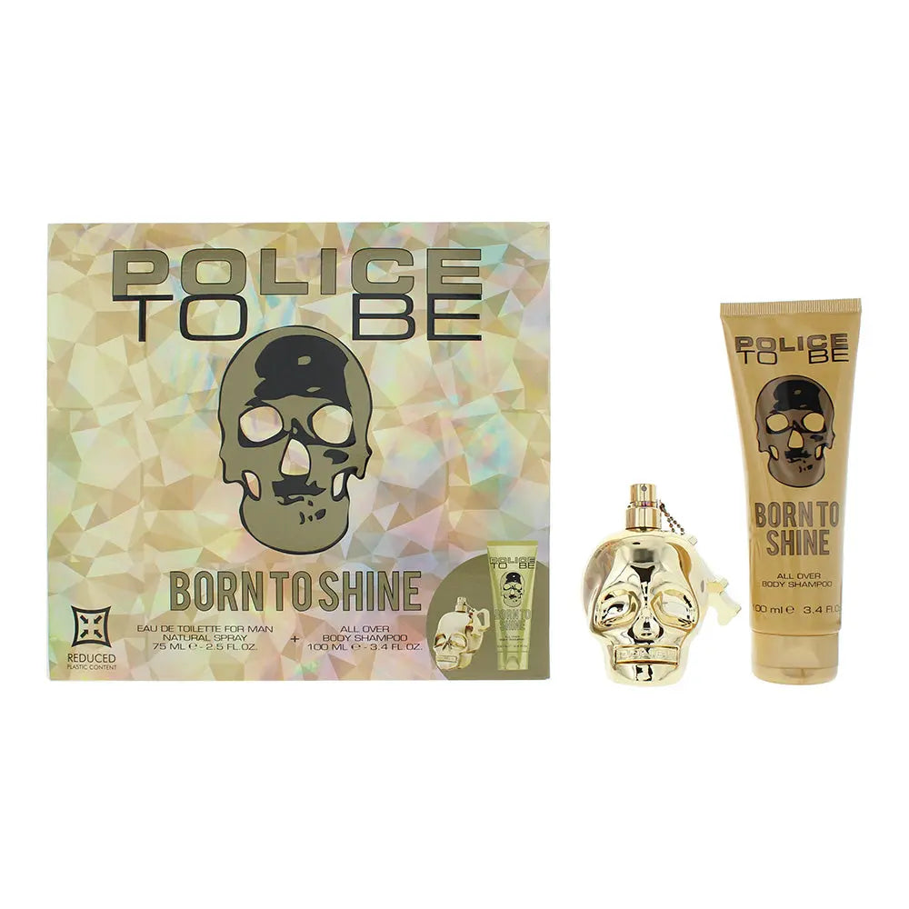 Police To Be Born To Shine For Man 2 Piece Gift Set: Eau de Toilette 75ml - Body Lotion 100ml To Be