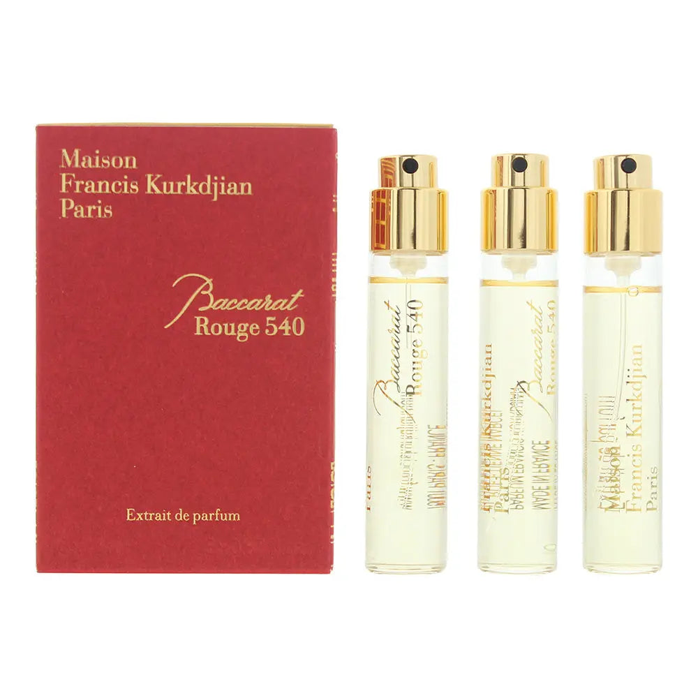 Maison Francis Kurkdjian Baccarat Rouge 540 Travel Refills 3 Piece Gift Set: Extrait de Parfum 3 x 11ml Baccarat Rouge