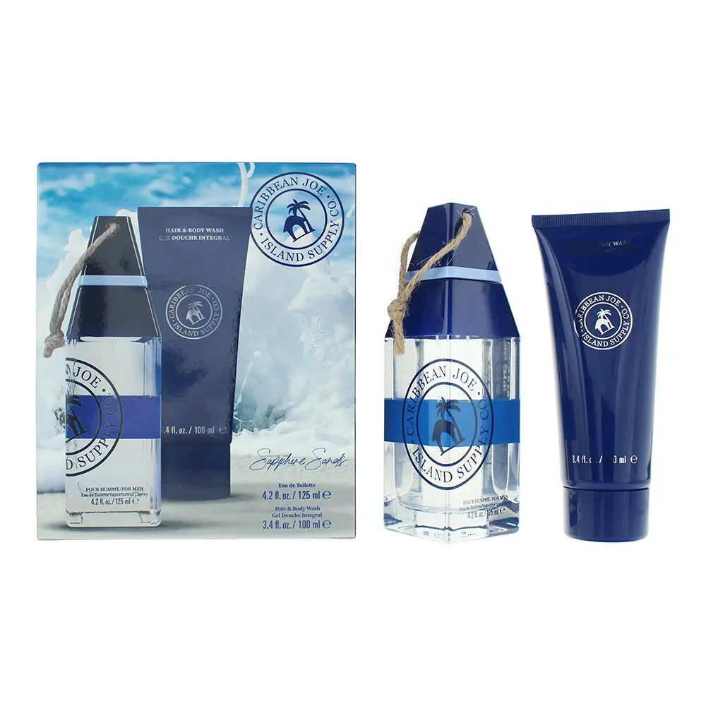 Caribbean Joe Island Supply Sapphire Sands Photobox 2 Piece Gift Set: EDT 125ml - HBW 100ml Island