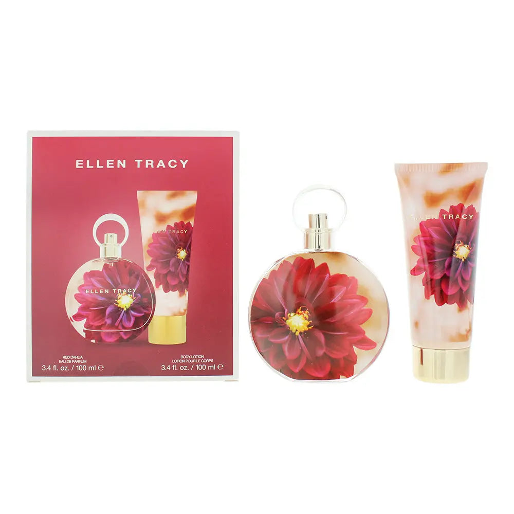 Ellen Tracy Dream Florals Red Dahlia Photobox 2 Piece Gift Set: EDP 100ml - BL 100ml Dream