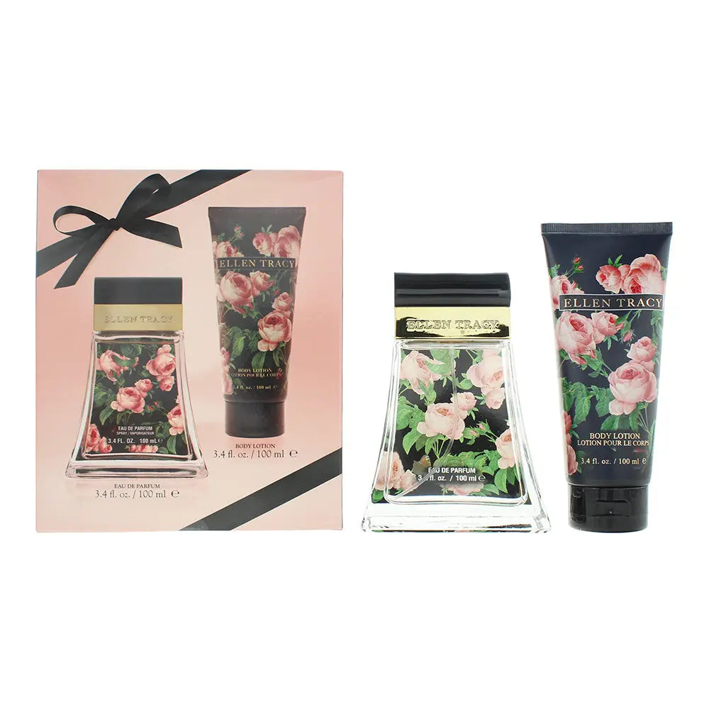 Ellen Tracy Classic Florals Black Courageous Photobox 2 Piece Gift Set: EDP 100ml - BL 100ml Classic