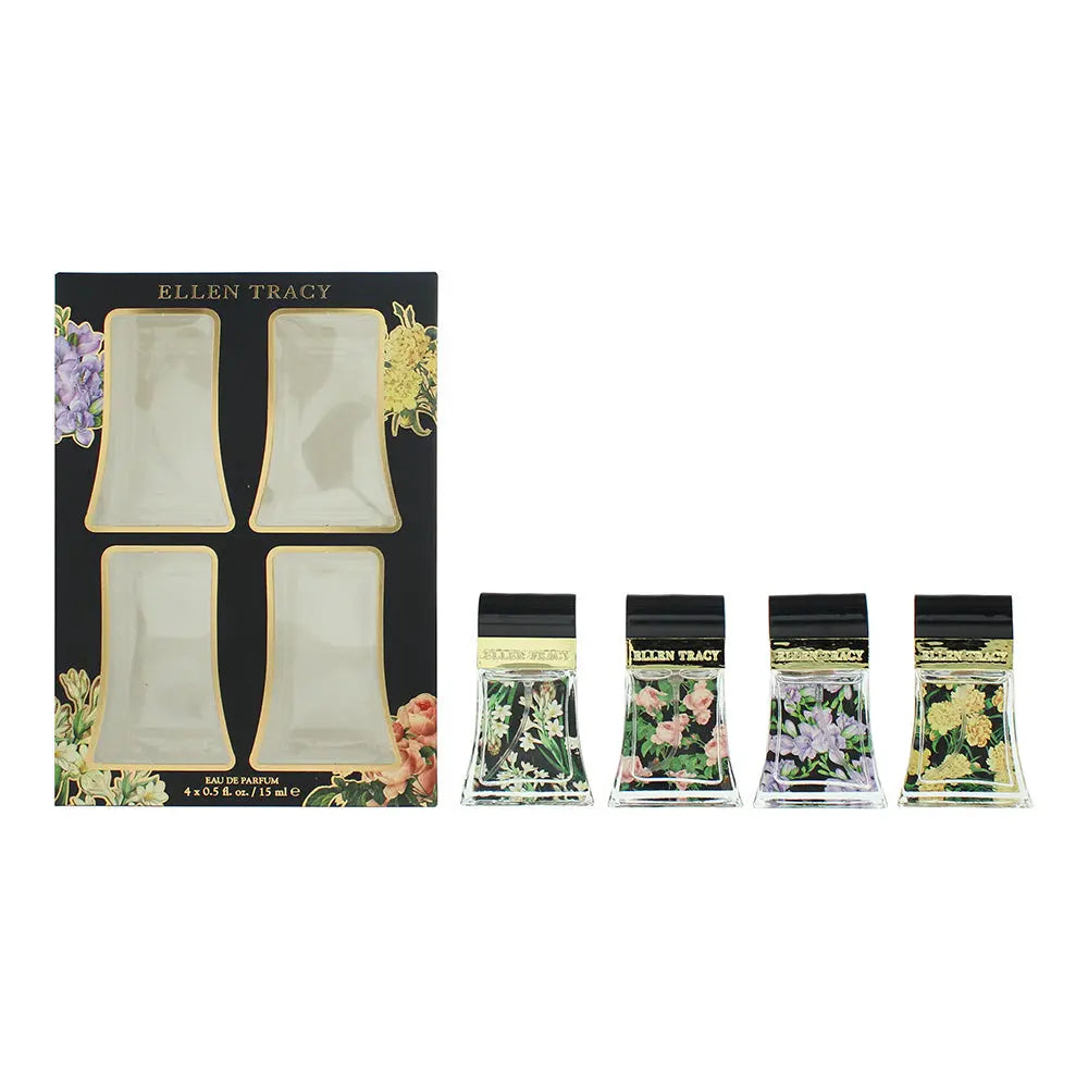 Ellen Tracy Classic Florals Black Coffret 4 Piece Gift Set: EDP 4 x 15ml Classic
