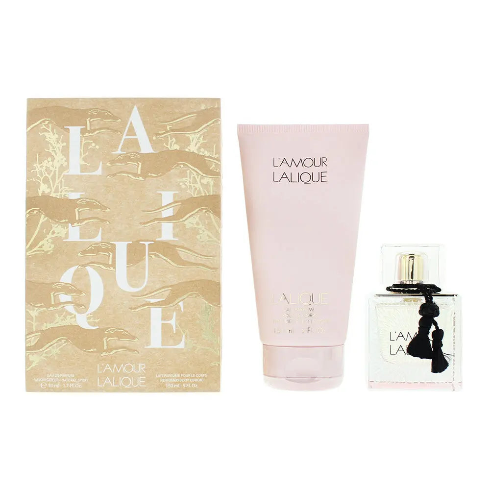 Lalique L'amour 2 Piece Gift Set: Eau de Parfum 50ml - Body Lotion 150ml L'amour