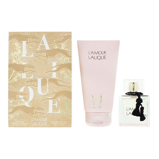 Lalique L'amour 2 Piece Gift Set: Eau de Parfum 50ml - Body Lotion 150ml L'amour