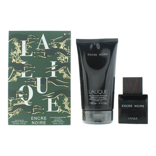 Lalique Encre Noire 2 Piece Gift Set: Eau de Toilette 50ml - Shower Gel 150ml Encre Noire