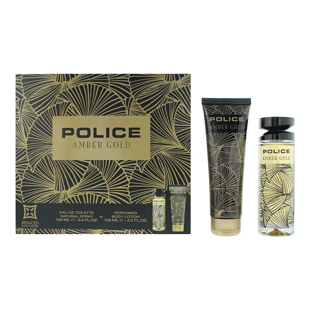 Police Amber Gold 2 Piece Gift Set: Eau De Toilette 100ml + Body Lotion 125ml Amber