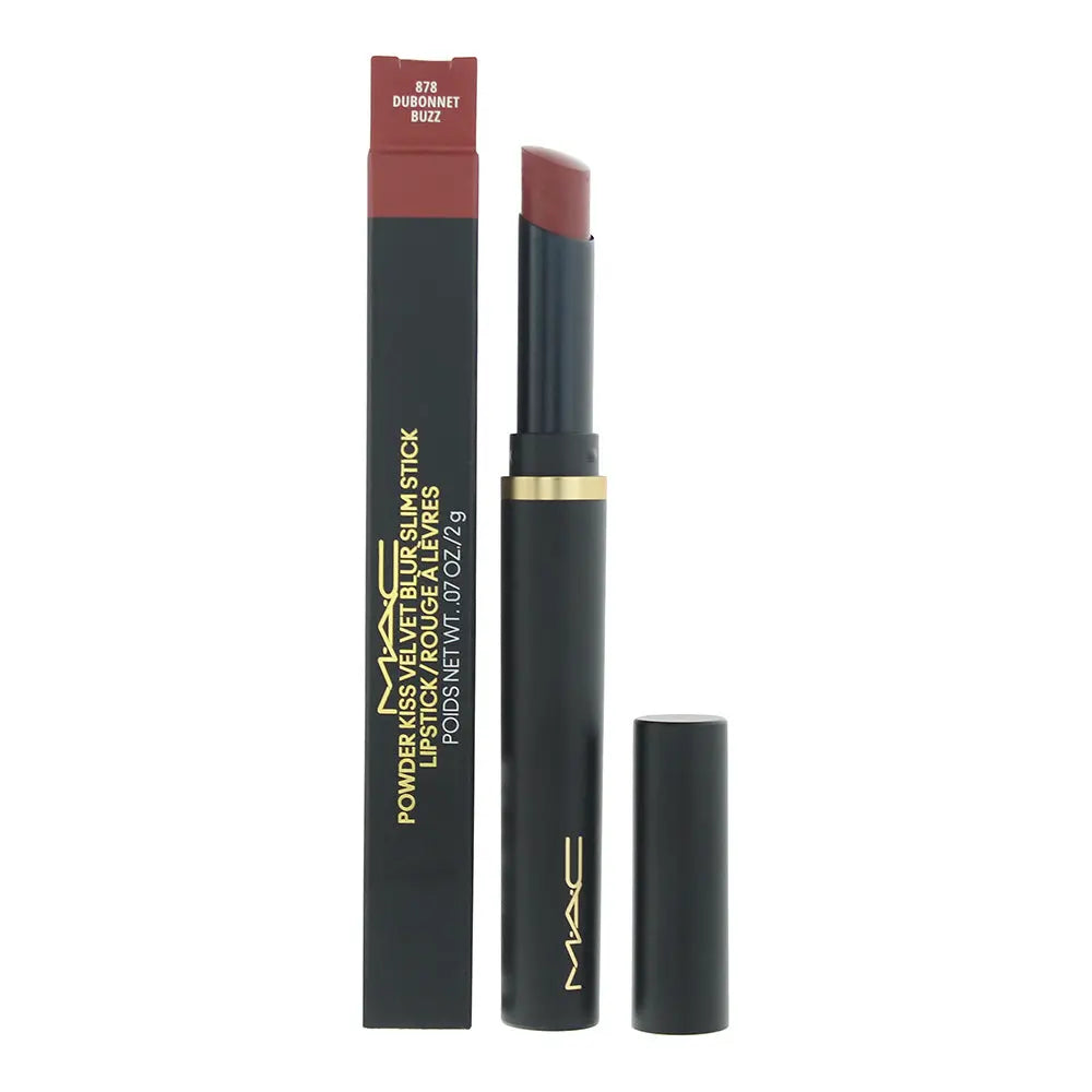MAC Powder Kiss Velvet Blur Slim 878 Dubonnet Buzz Lipstick 2g MAC Cosmetics