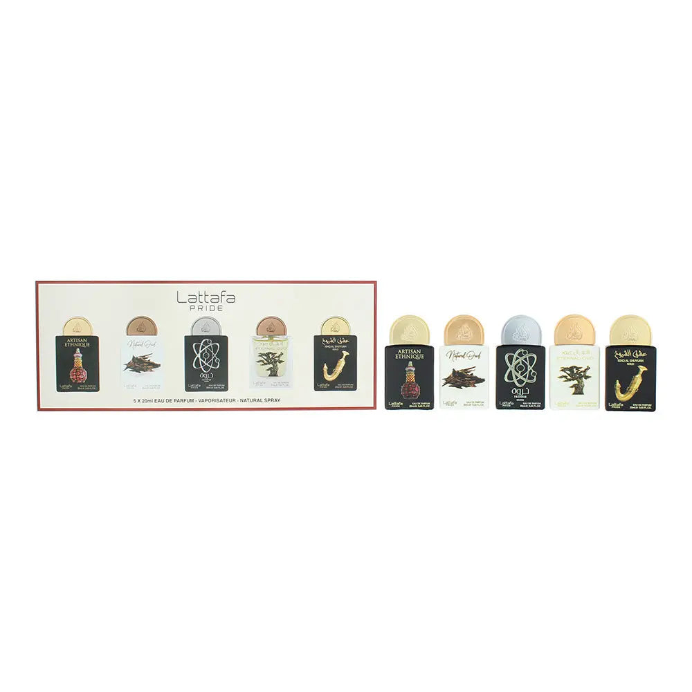 Lattafa Pride 5 Piece Gift Set: Eau de Parfum 20ml - Artisan Ethniqu Eau de Parfum 20ml - Eau de Parfum 20ml - Eau de Parfum 20ml - Eau de Parfum 20ml Lattafa