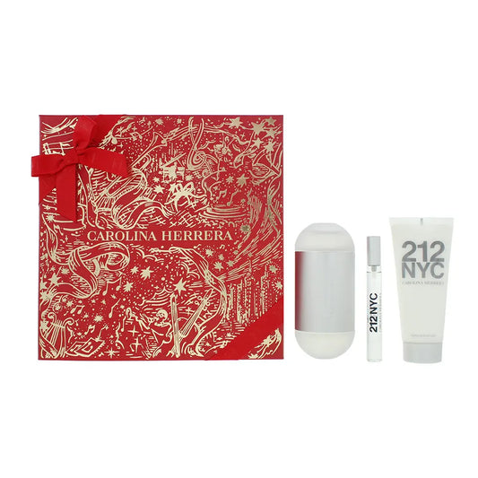 Carolina Herrera 212 Nyc 3 Piece Gift Set: Eau de Toilette 100ml - Eau de Toilette 10ml - Body Lotion 100ml Carolina Herrera