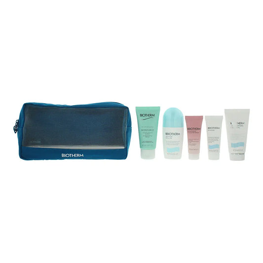 BIOTHERM AQUASOURCE SET: DEODORANT ROLL ON 75ML + FOAMING CLEANSER 50ML + BIOMAINS 20ML + LAIT CORPOREL 50ML + NUTRI CREAM 20ML CRM