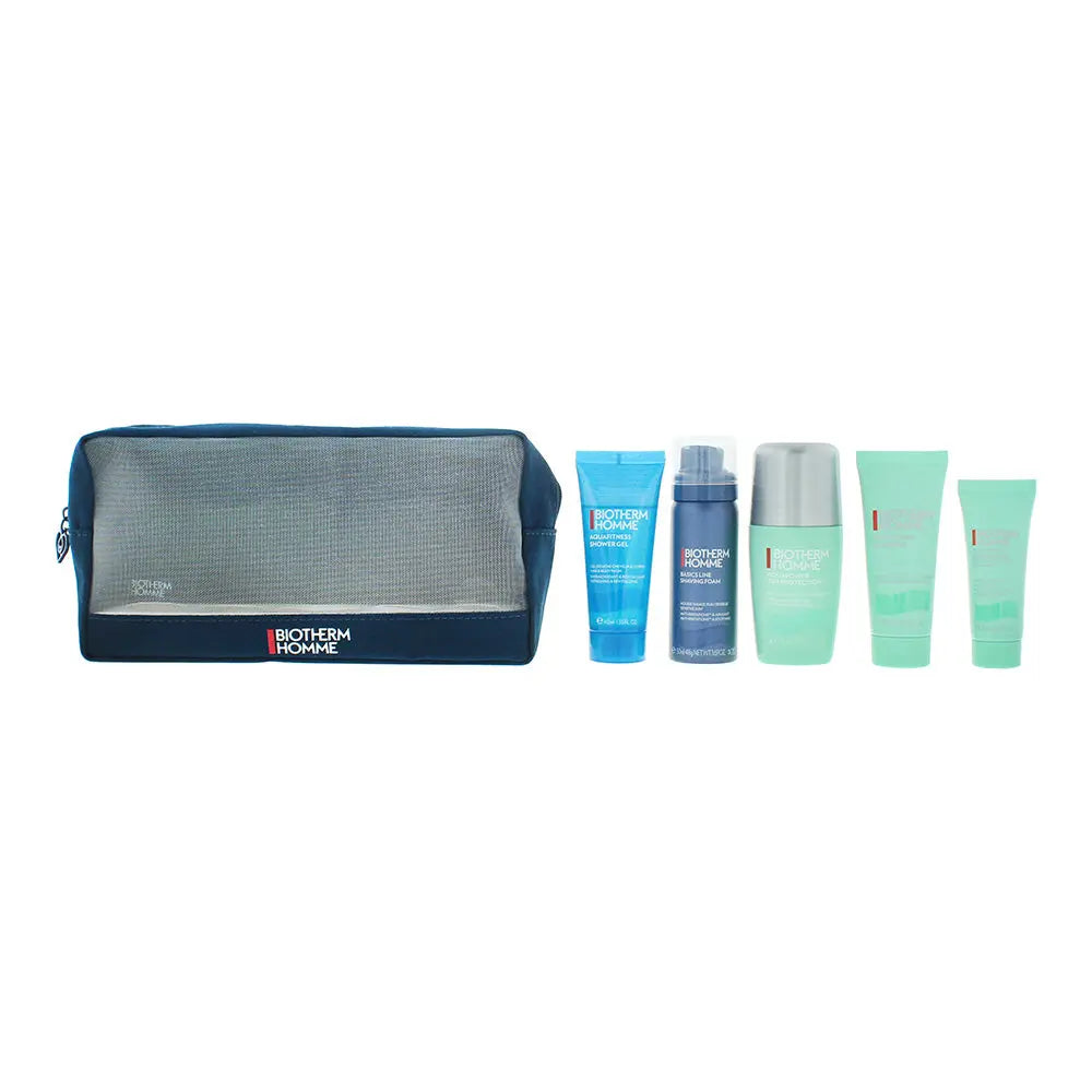 BIOTHERM AQUAPOWER SET: CLEANSER 40ML + SHOWER GEL 40ML + SHAVING FOAM 50ML +  DEODORANT 75ML + ADVANCED GEL 20ML CRM